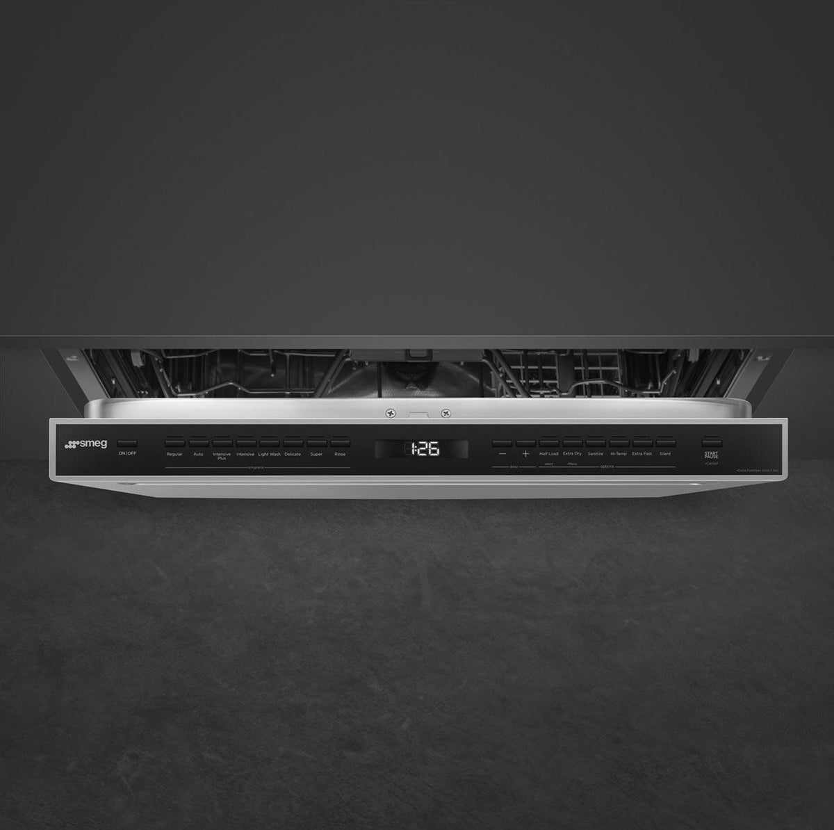 Smeg - 24" Stainless Steel Built-in Dishwasher with Pocket Handle & 2 Racks - DW8601X