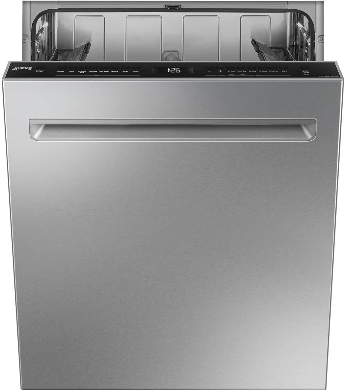 Smeg - 24" Stainless Steel Built-in Dishwasher with Pocket Handle & 2 Racks - DW8601X