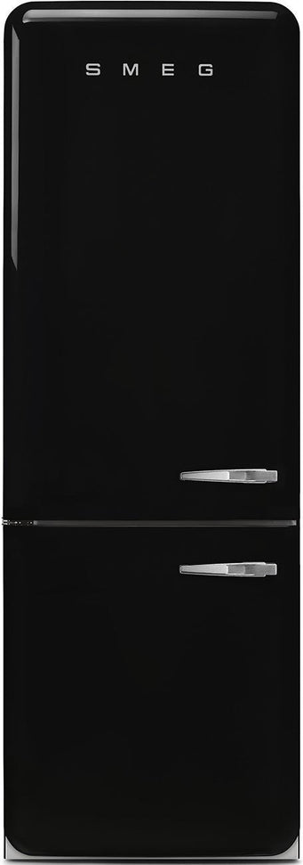 Smeg - 27" 50's Retro Style Bottom Mount Freezer Left Hinge Black - FAB38ULBL (Special Order Item)
