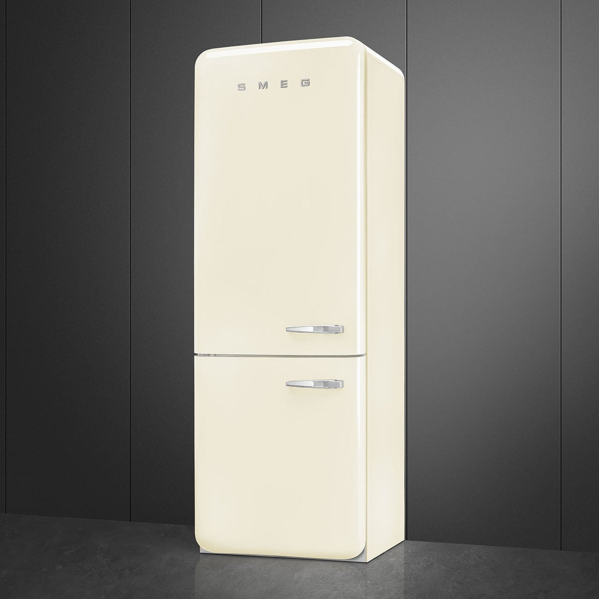 Smeg - 27" 50's Retro Style Bottom Mount Freezer Left Hinge Cream - FAB38ULCR (Special Order Item)