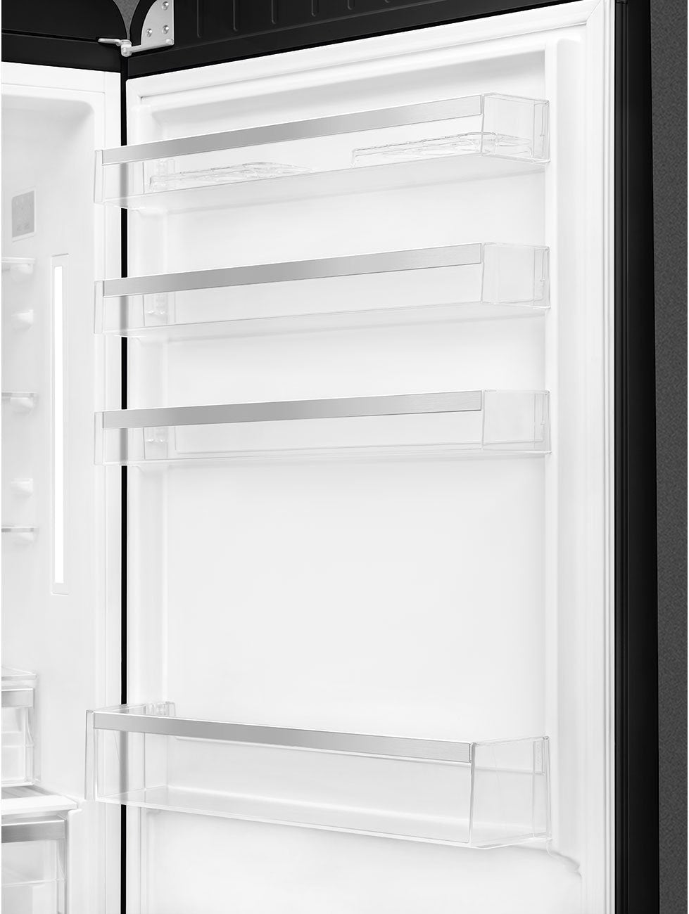 Smeg - 27" 50's Retro Style Bottom Mount Freezer Right Hinge Black - FAB38URBL (Special Order Item)