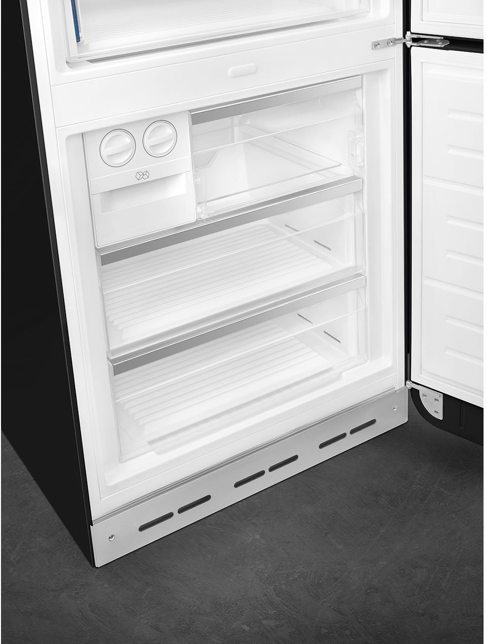 Smeg - 27" 50's Retro Style Bottom Mount Freezer Right Hinge Black - FAB38URBL (Special Order Item)