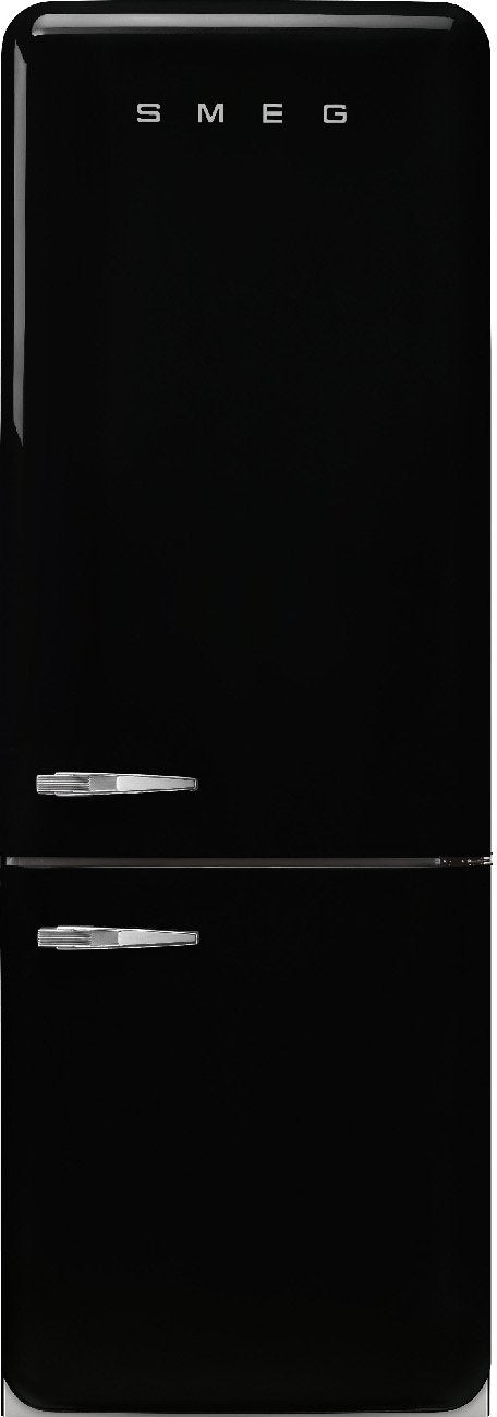 Smeg - 27" 50's Retro Style Bottom Mount Freezer Right Hinge Black - FAB38URBL (Special Order Item)