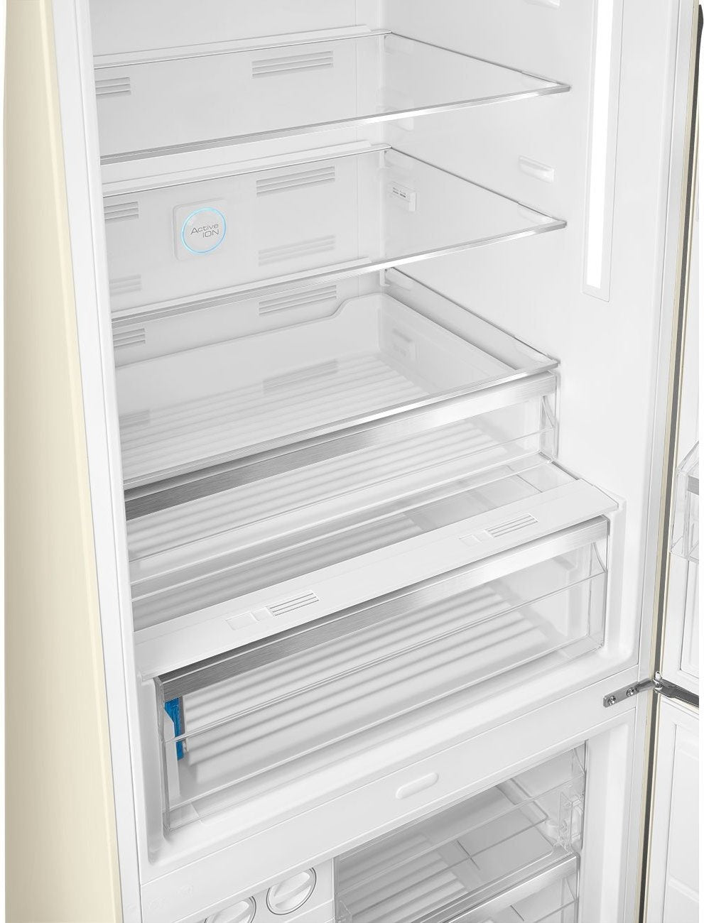 Smeg - 27" 50's Retro Style Bottom Mount Freezer Right Hinge Cream - FAB38URCR (Special Order Item)