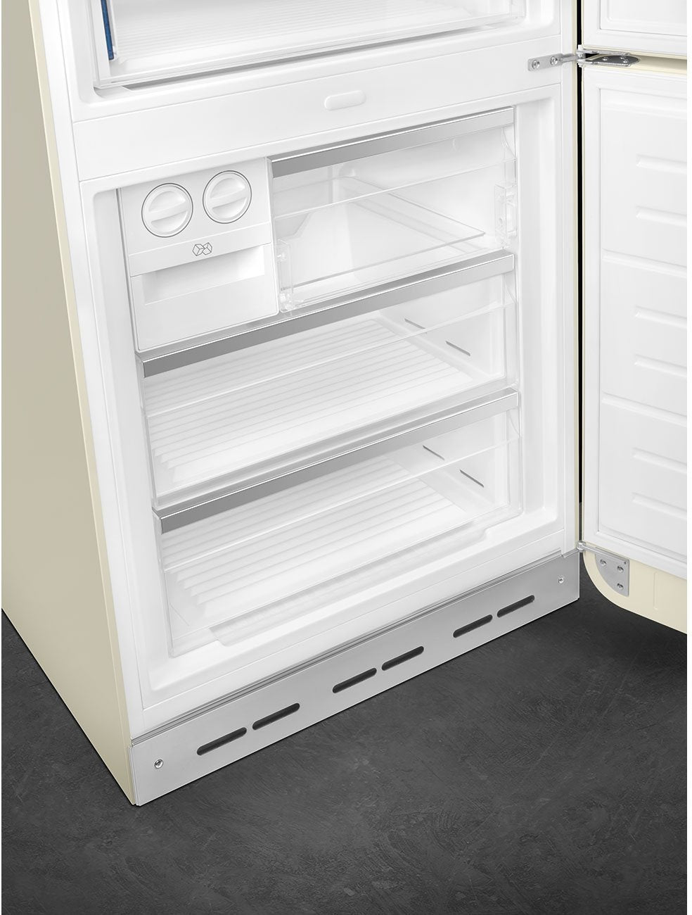 Smeg - 27" 50's Retro Style Bottom Mount Freezer Right Hinge Cream - FAB38URCR (Special Order Item)