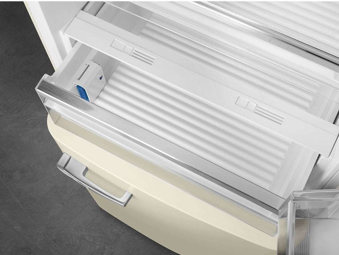 Smeg - 27" 50's Retro Style Bottom Mount Freezer Right Hinge Cream - FAB38URCR (Special Order Item)