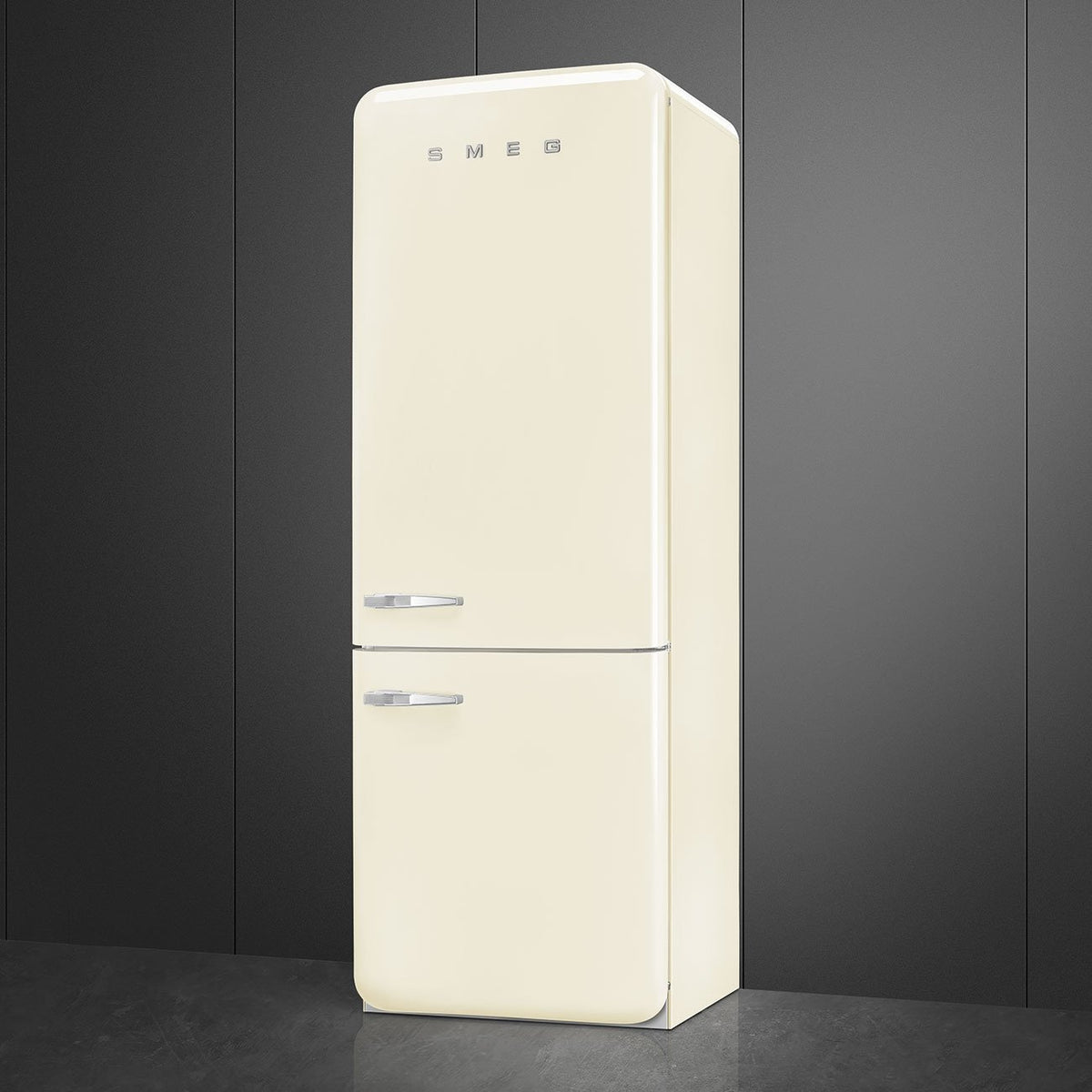Smeg - 27" 50's Retro Style Bottom Mount Freezer Right Hinge Cream - FAB38URCR (Special Order Item)