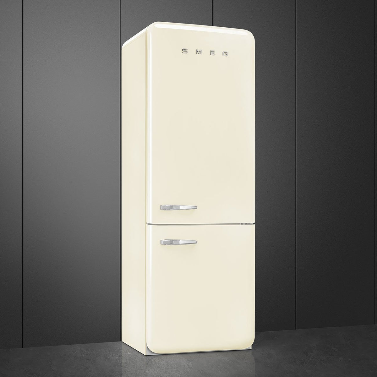 Smeg - 27" 50's Retro Style Bottom Mount Freezer Right Hinge Cream - FAB38URCR (Special Order Item)