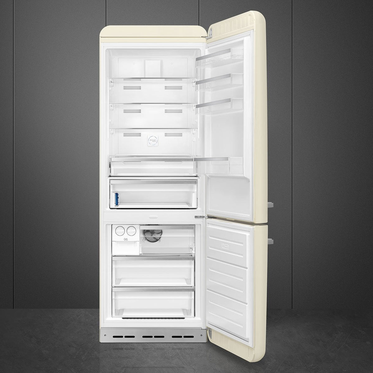 Smeg - 27" 50's Retro Style Bottom Mount Freezer Right Hinge Cream - FAB38URCR (Special Order Item)