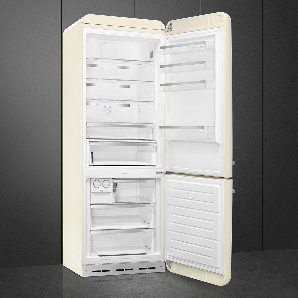 Smeg - 27" 50's Retro Style Bottom Mount Freezer Right Hinge Cream - FAB38URCR (Special Order Item)