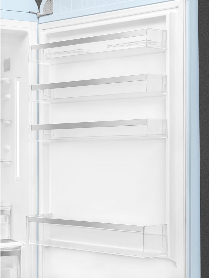 Smeg - 27" 50's Retro Style Bottom Mount Freezer Right Hinge Pastel Blue - FAB38URPB (Special Order Item)