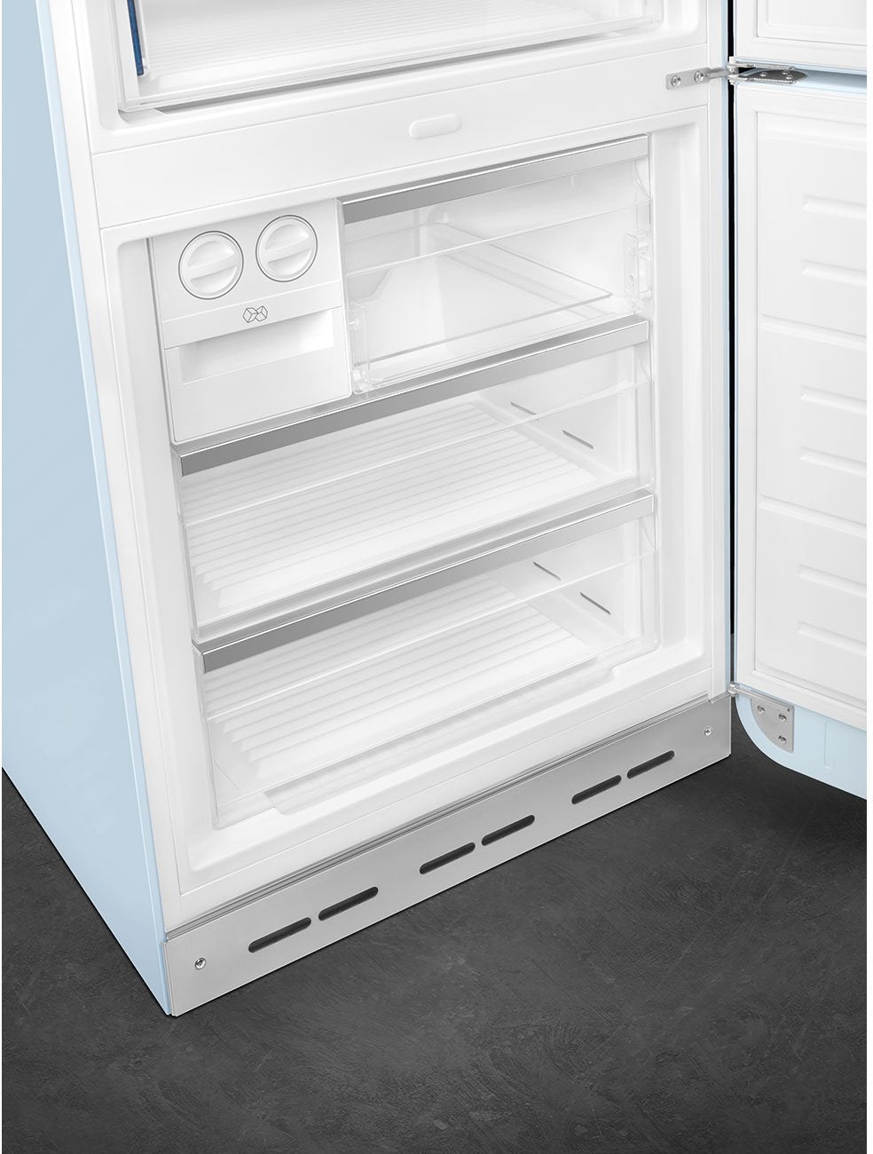 Smeg - 27" 50's Retro Style Bottom Mount Freezer Right Hinge Pastel Blue - FAB38URPB (Special Order Item)