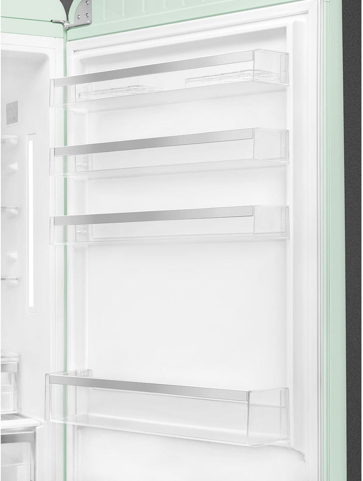 Smeg - 27" 50's Retro Style Bottom Mount Freezer Right Hinge Pastel Green - FAB38URPG (Special Order Item)