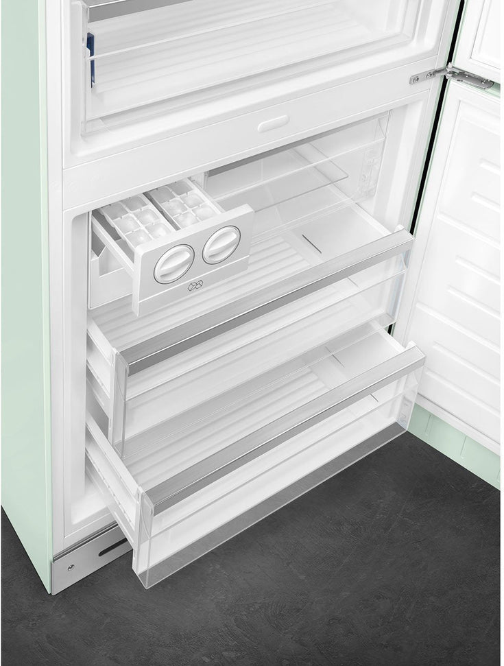 Smeg - 27" 50's Retro Style Bottom Mount Freezer Right Hinge Pastel Green - FAB38URPG (Special Order Item)