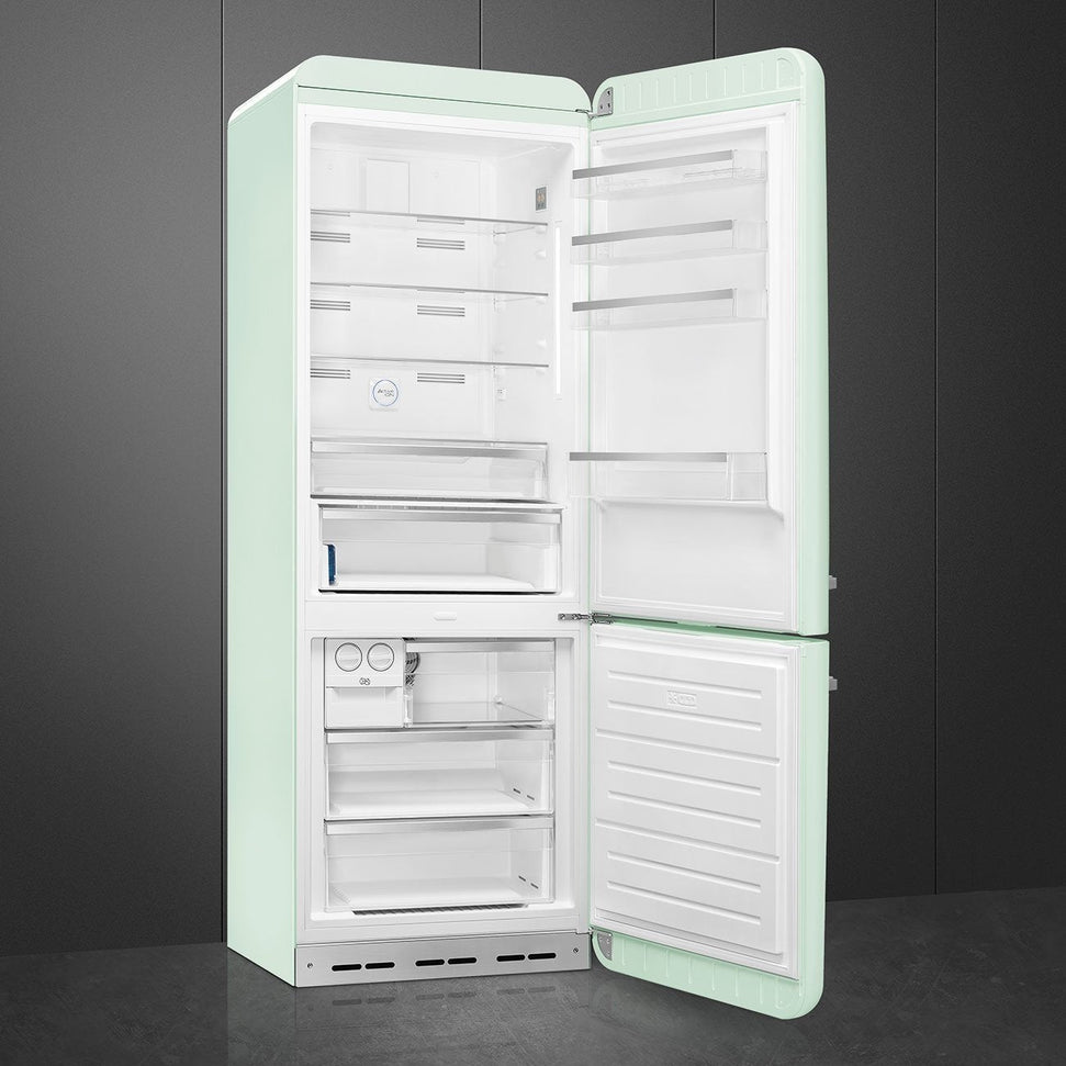 Smeg - 27" 50's Retro Style Bottom Mount Freezer Right Hinge Pastel Green - FAB38URPG (Special Order Item)