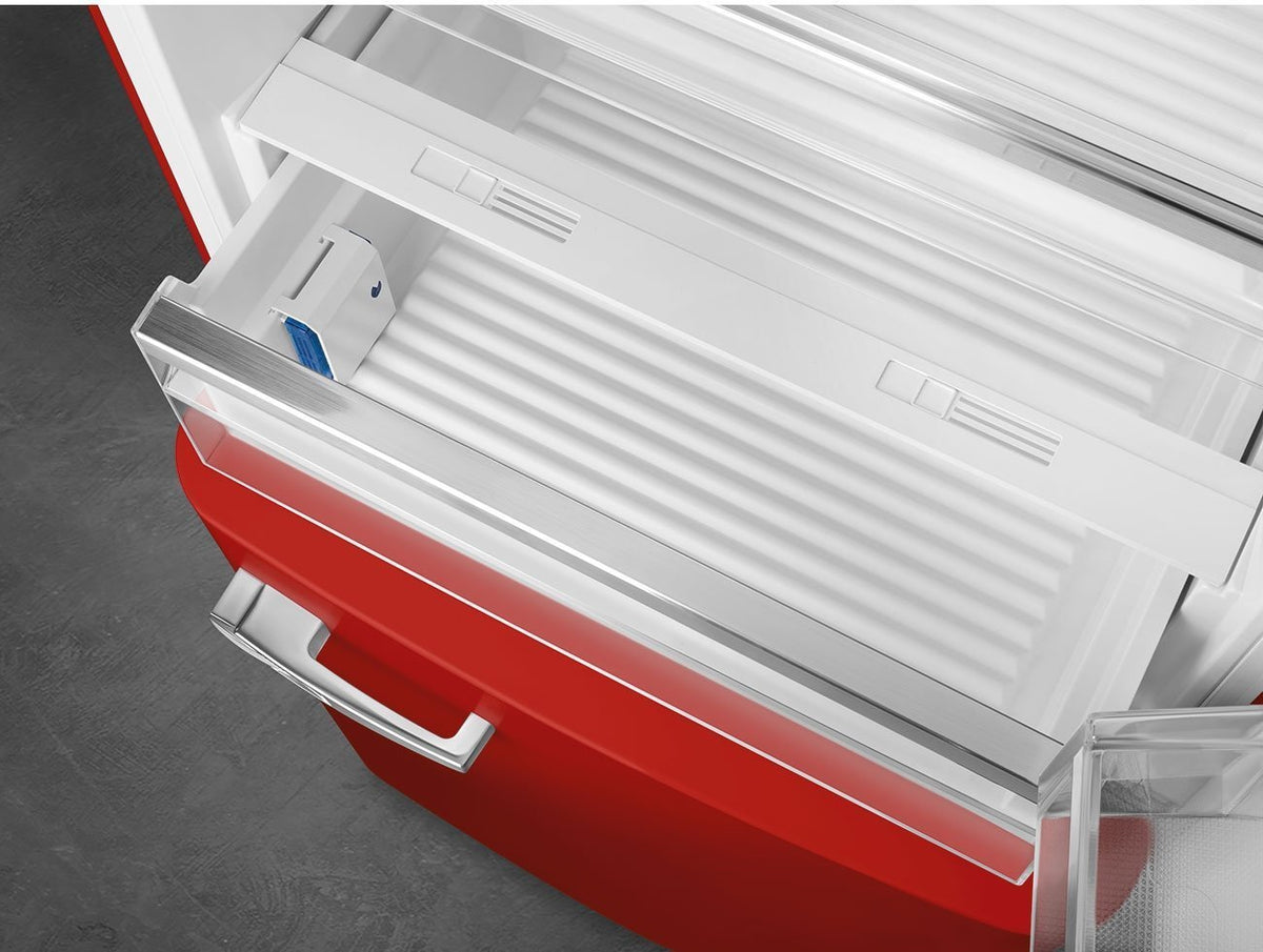 Smeg - 27" 50's Retro Style Bottom Mount Freezer Right Hinge Red - FAB38URRD (Special Order Item)