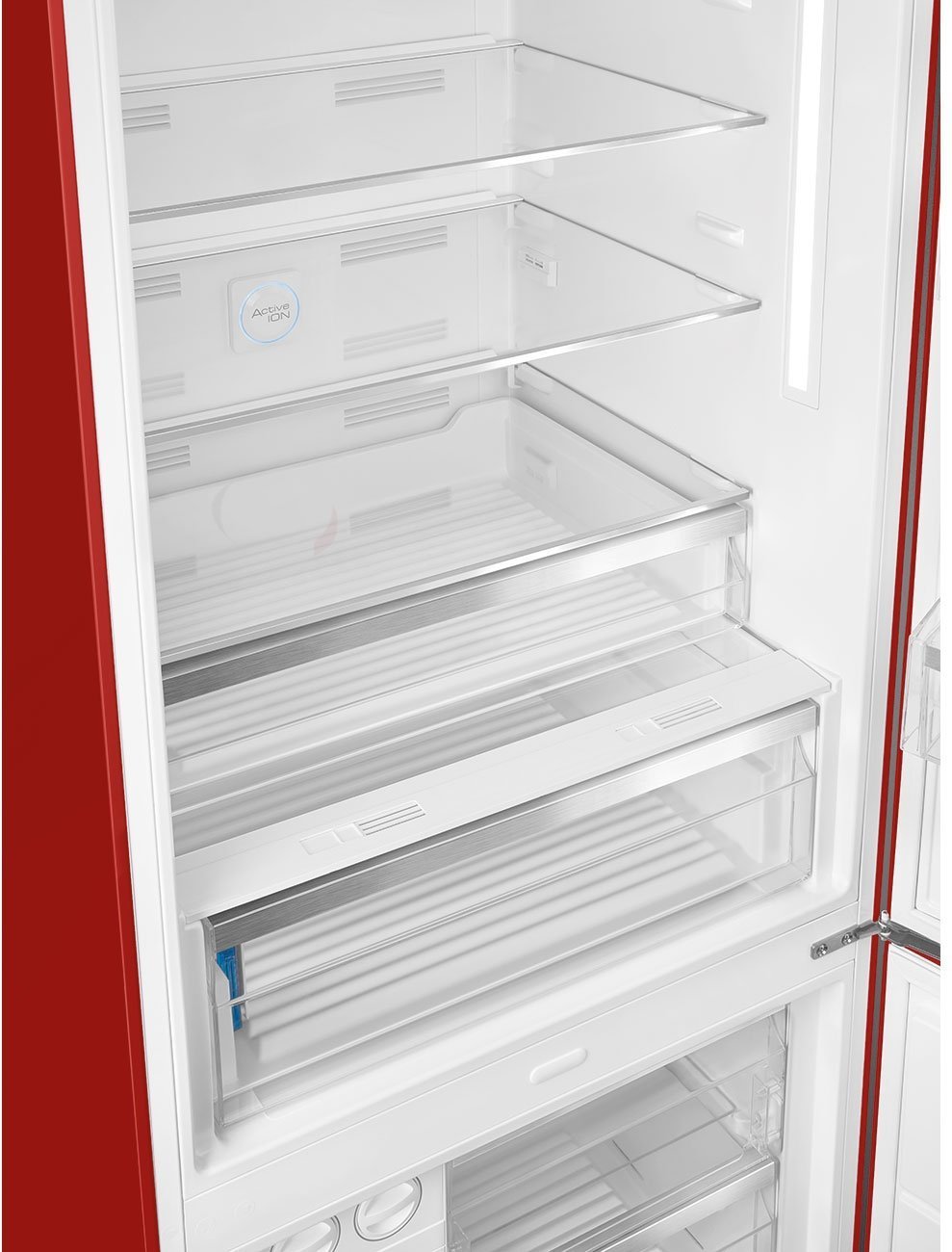 Smeg - 27" 50's Retro Style Bottom Mount Freezer Right Hinge Red - FAB38URRD (Special Order Item)