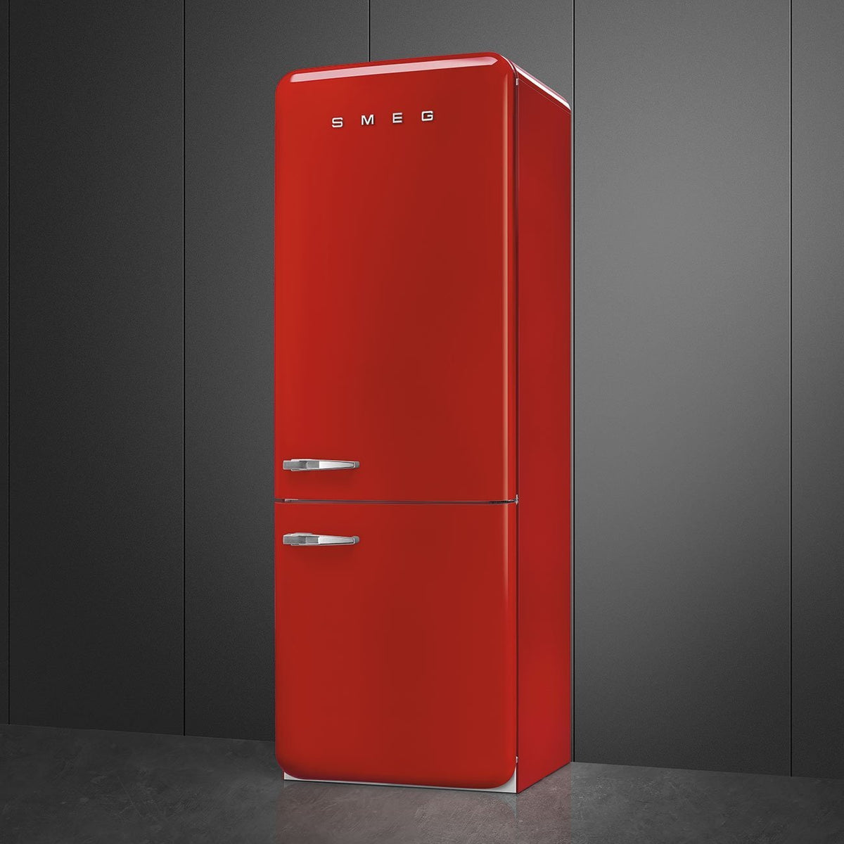 Smeg - 27" 50's Retro Style Bottom Mount Freezer Right Hinge Red - FAB38URRD (Special Order Item)