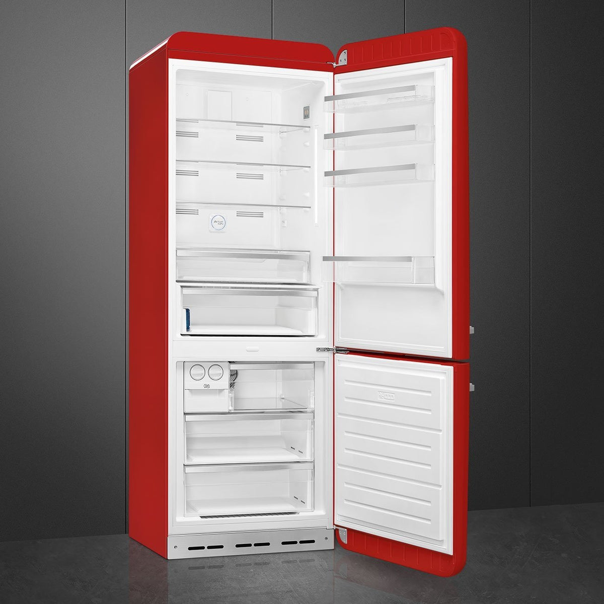 Smeg - 27" 50's Retro Style Bottom Mount Freezer Right Hinge Red - FAB38URRD (Special Order Item)