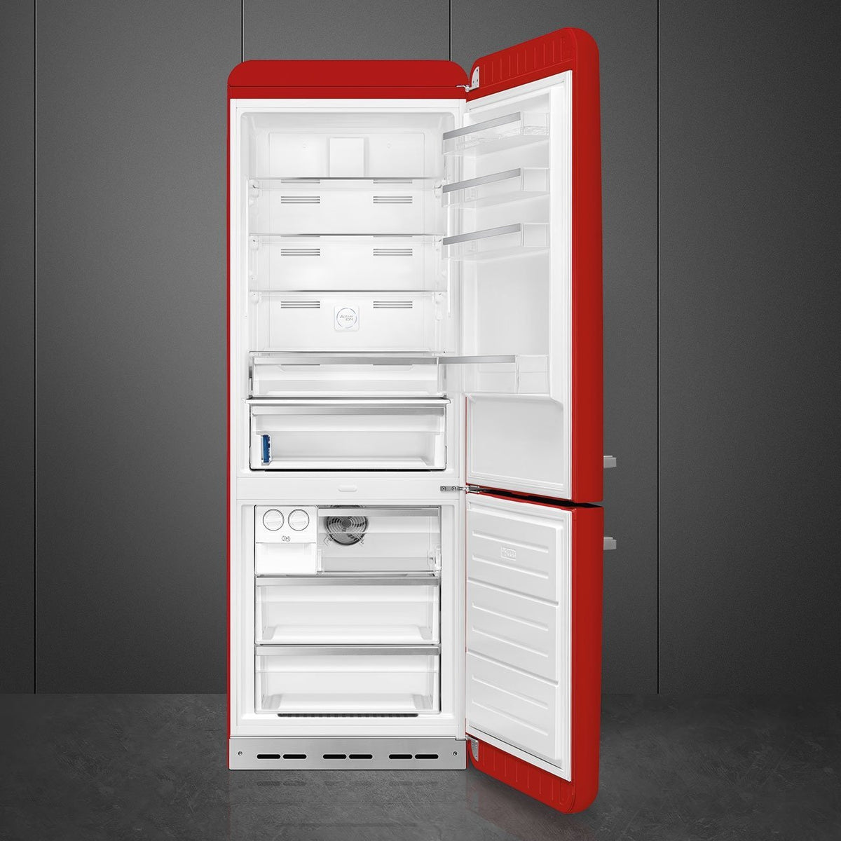 Smeg - 27" 50's Retro Style Bottom Mount Freezer Right Hinge Red - FAB38URRD (Special Order Item)