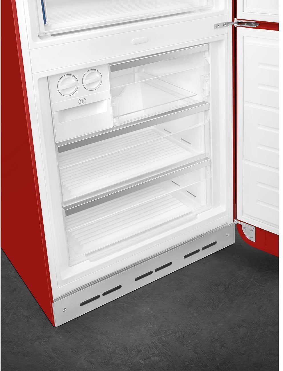 Smeg - 27" 50's Retro Style Bottom Mount Freezer Right Hinge Red - FAB38URRD (Special Order Item)