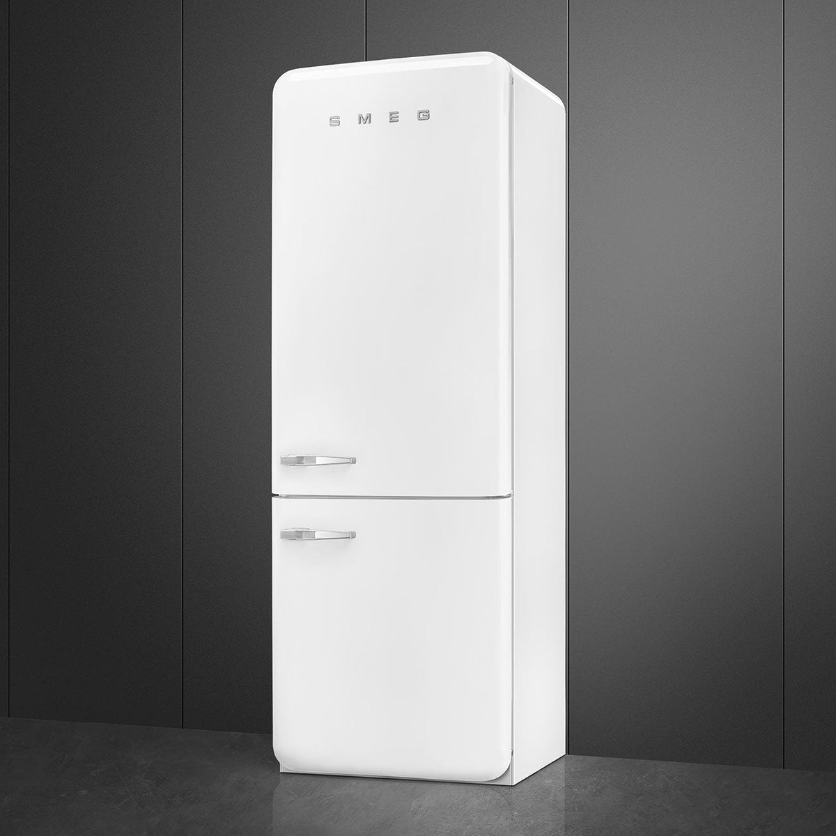 Smeg - 27" 50's Retro Style Bottom Mount Freezer Right Hinge White - FAB38URWH (Special Order Item)