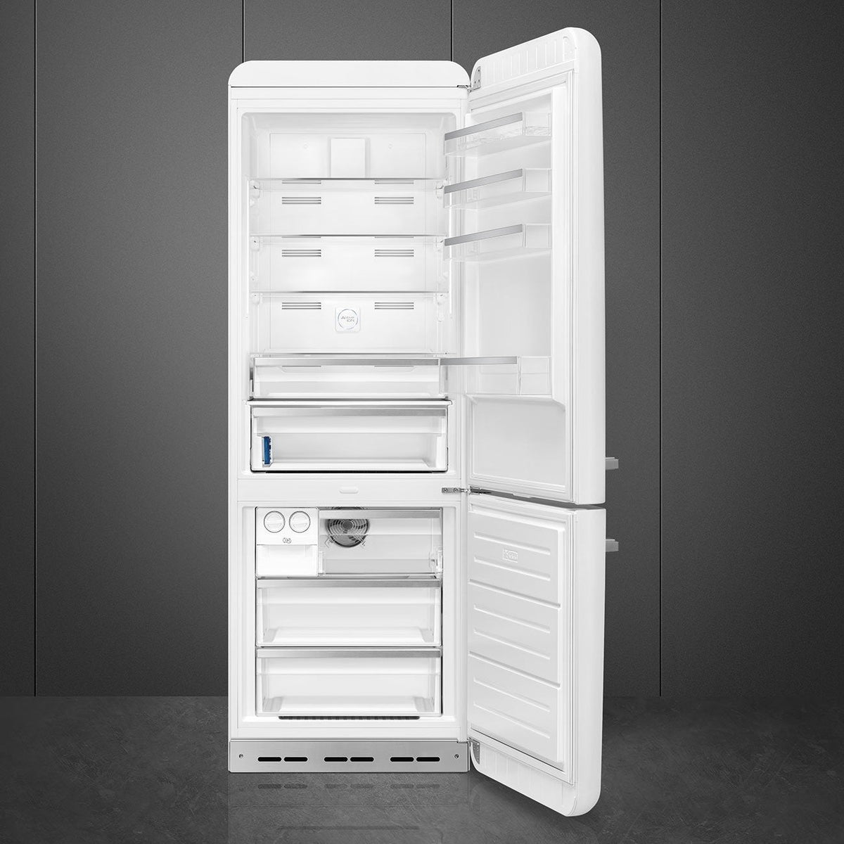 Smeg - 27" 50's Retro Style Bottom Mount Freezer Right Hinge White - FAB38URWH (Special Order Item)