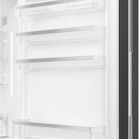 Smeg - 27" Bottom Mount Black Matte Right Hinge Fridge with Pro Handles - BM27URMB