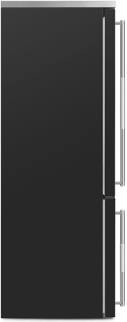 Smeg - 27" Bottom Mount Black Matte Right Hinge Fridge with Pro Handles - BM27URMB