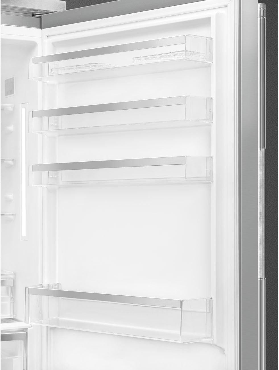 Smeg - 27" Bottom Mount Stainless Steel Right Hinge Fridge with Pro Handles - BM27URX