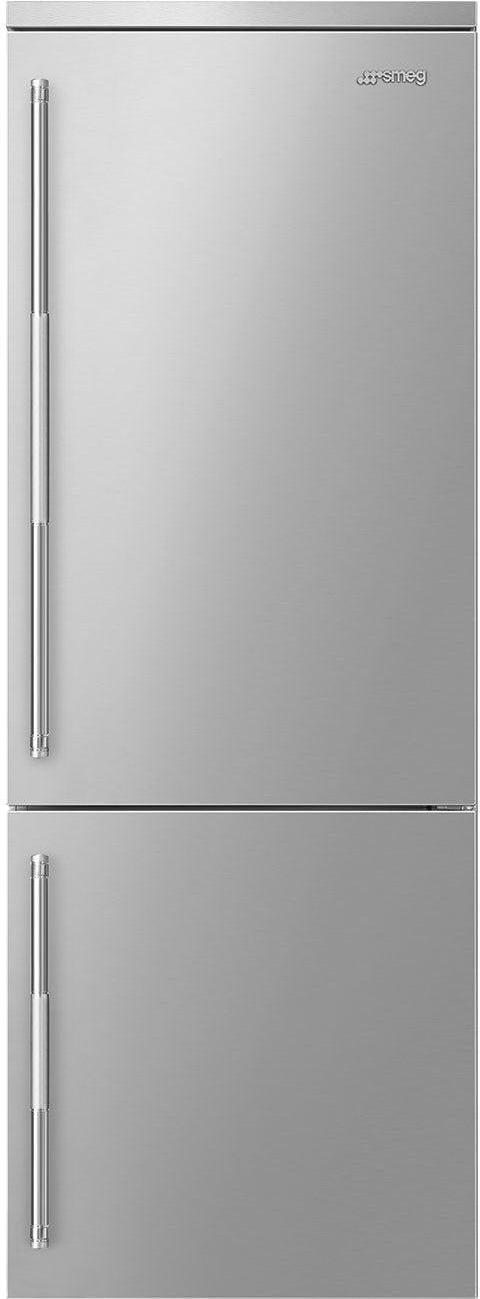 Smeg - 27" Bottom Mount Stainless Steel Right Hinge Fridge with Pro Handles - BM27URX