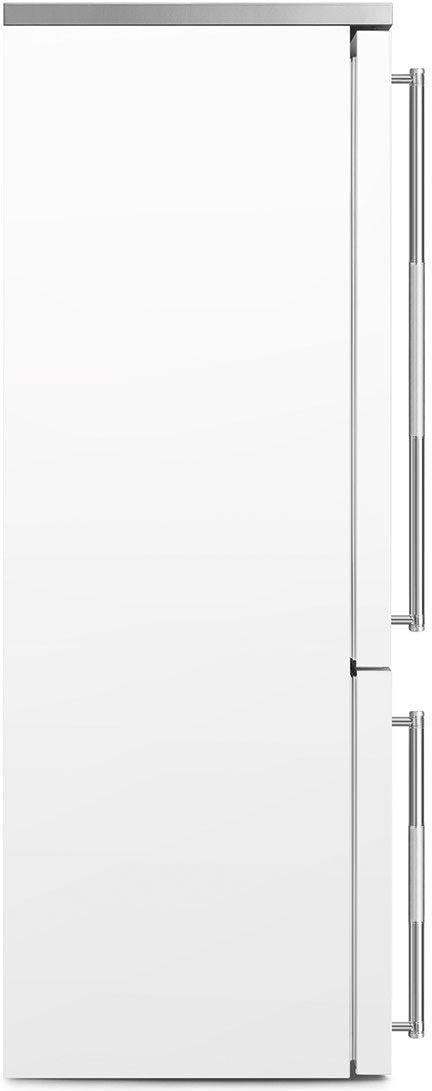 Smeg - 27" Bottom Mount White Matte Right Hinge Fridge with Pro Handles - BM27URMW