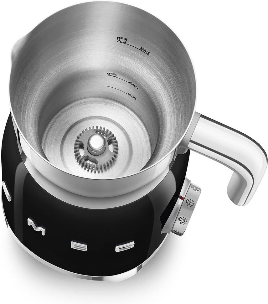 Smeg - 2.5 Cups Retro 50's Style Black Milk Frother - MFF11BLUS