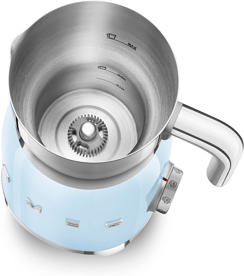 Smeg - 2.5 Cups Retro 50's Style Pastel Blue Milk Frother - MFF11PBUS