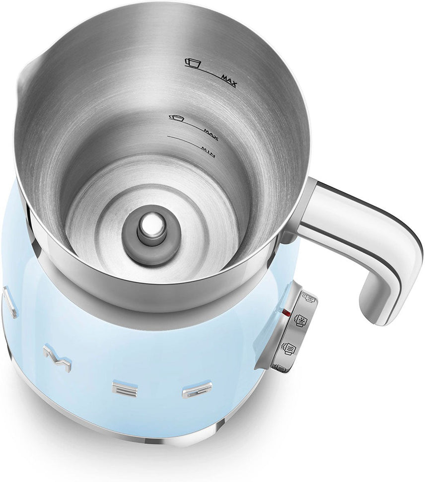 Smeg - 2.5 Cups Retro 50's Style Pastel Blue Milk Frother - MFF11PBUS