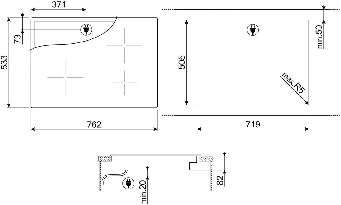Smeg - 30" 5-Burner Electric Drop-In Ceramic Cooktop - SEU304EMTB (Special Order Item)