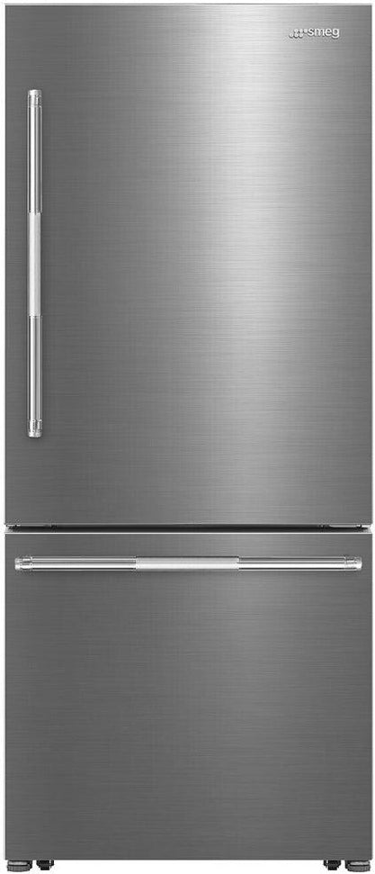 Smeg - 30" Bottom Mount Freestanding Fridge with Auto Ice - BM30URXI