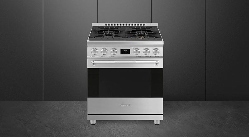 Smeg - 30" Dual Fuel Stainless Steel Professional Range - SPR30UGMX (Special Order Item)