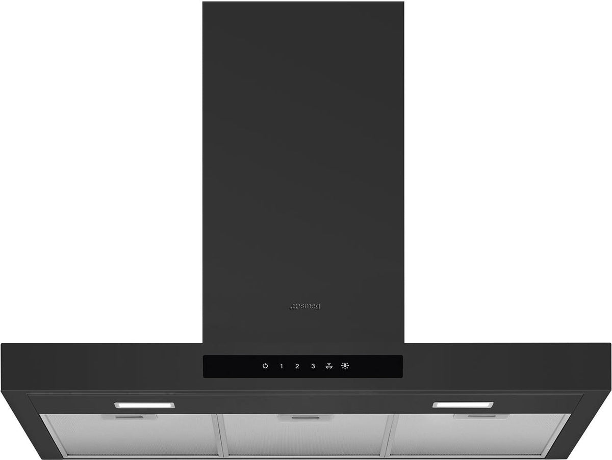 Smeg - 30" Flat T-Shape Universal Brushed Hood, Anthracite | 600 CFM - KBTU30AN