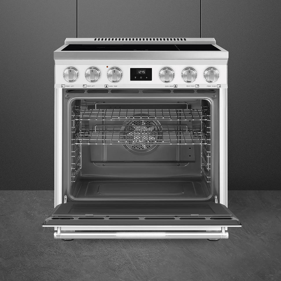 Smeg - 30" Freestanding Matt White Induction Range - SPR30UIMMW