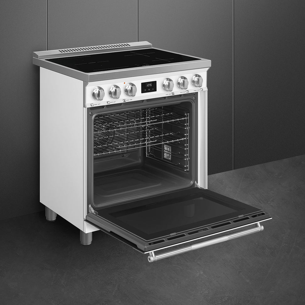 Smeg - 30" Freestanding Matt White Induction Range - SPR30UIMMW