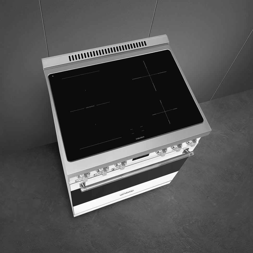 Smeg - 30" Freestanding Matt White Induction Range - SPR30UIMMW