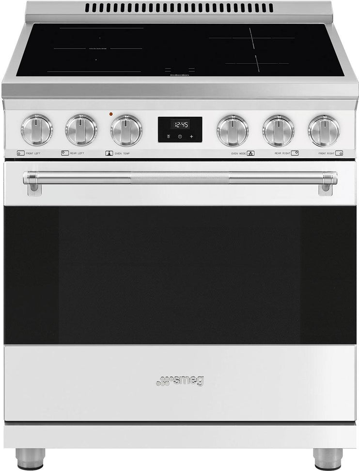 Smeg - 30" Freestanding Matt White Induction Range - SPR30UIMMW