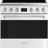 Smeg - 30" Freestanding Matt White Induction Range - SPR30UIMMW