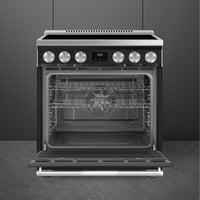 Smeg - 30" Freestanding Matte Black Induction Range - SPR30UIMAN