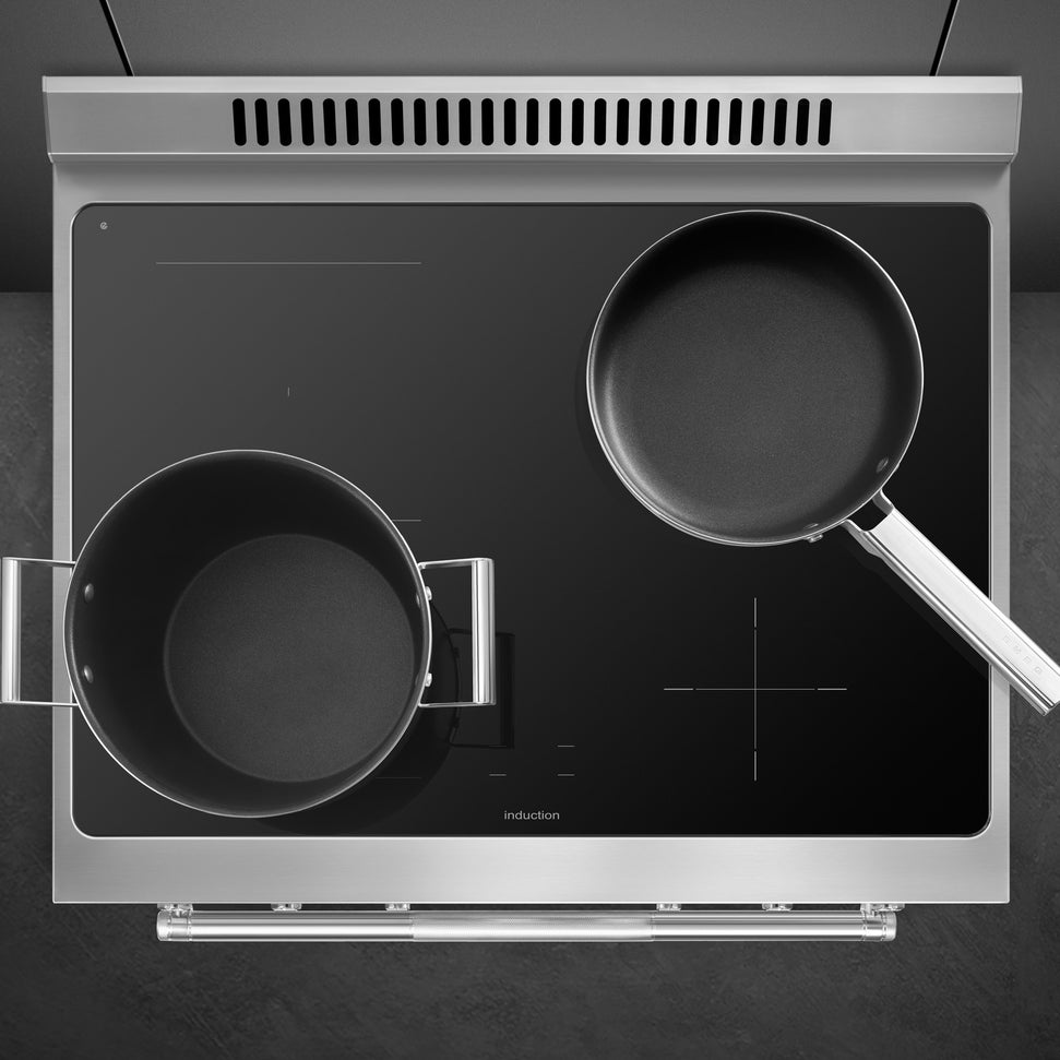 Smeg - 30" Freestanding Matte Black Induction Range - SPR30UIMAN