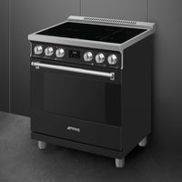 Smeg - 30" Freestanding Matte Black Induction Range - SPR30UIMAN