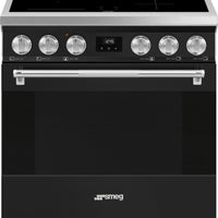 Smeg - 30" Freestanding Matte Black Induction Range - SPR30UIMAN