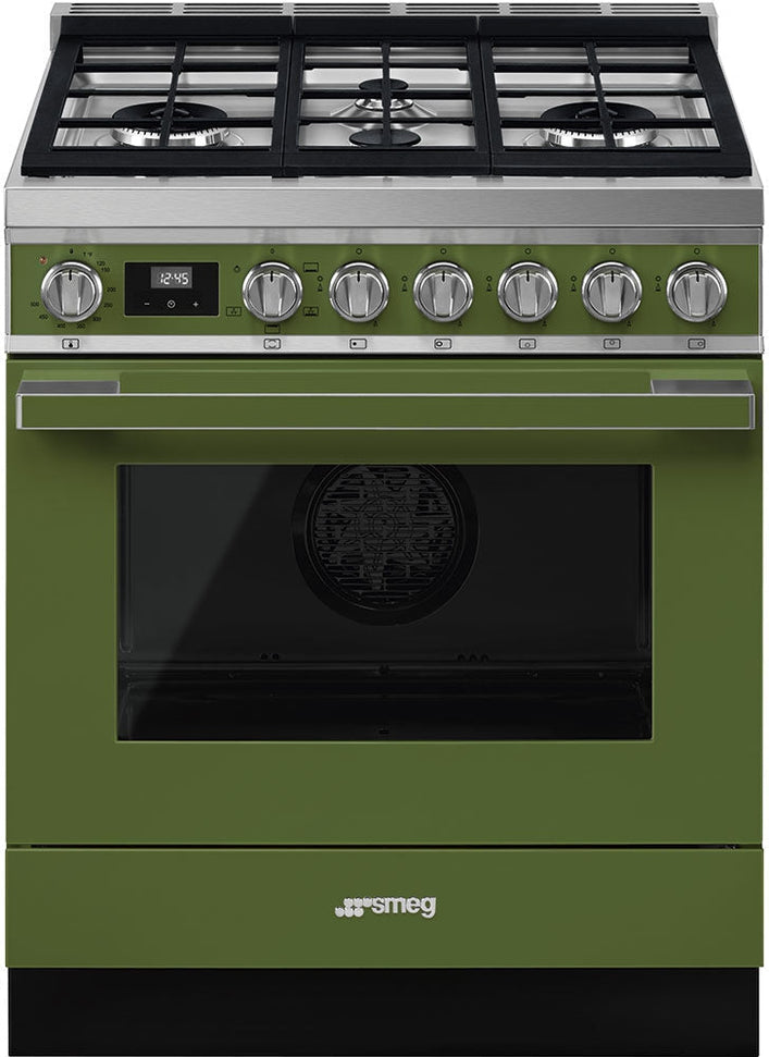 Smeg - 30" Olive Green Portofino 4-Burner Gas Range - CPF30UGGOG (Special Order Item)
