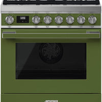 Smeg - 30" Olive Green Portofino 4-Burner Gas Range - CPF30UGGOG (Special Order Item)